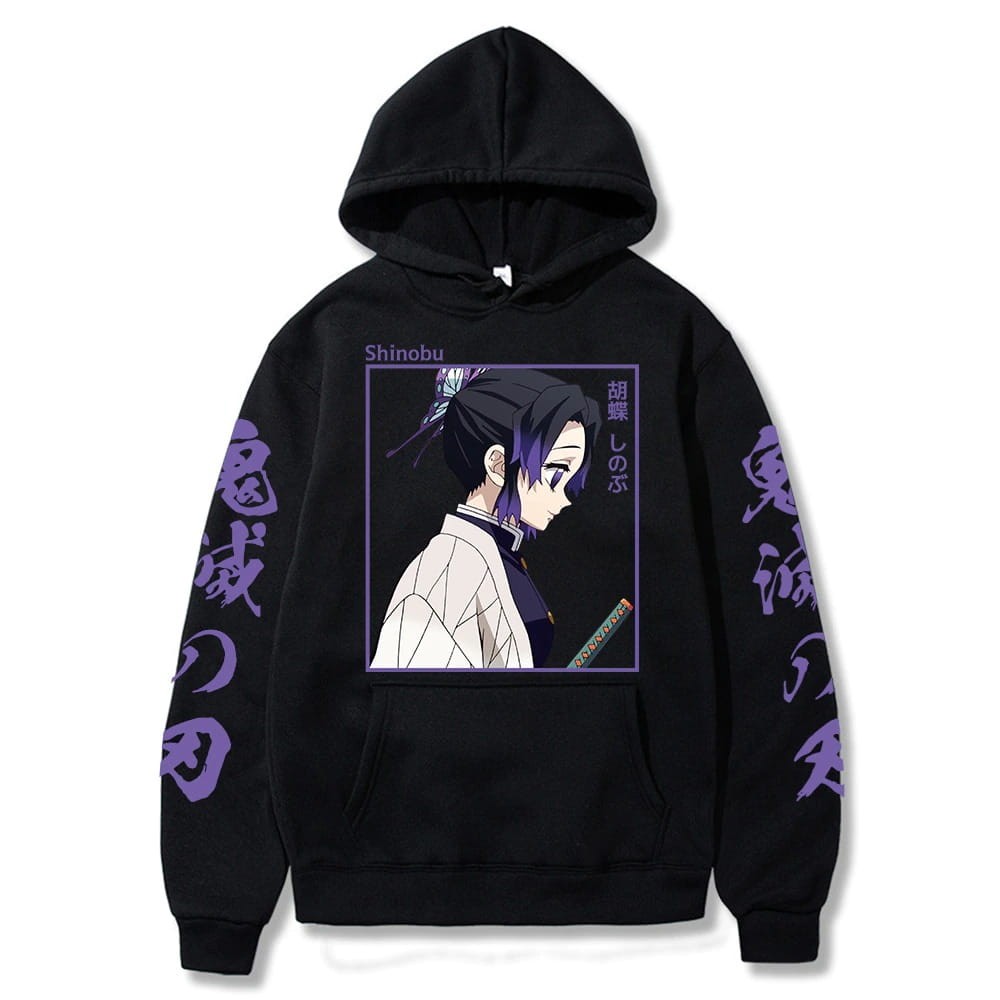 Demon Slayer Shinobu Kocho Bawełniana Bluza z Kapturem