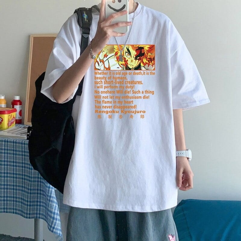 Demon Slayer Tanjirou i Nezuko Kamado Cytaty 100% Cotton Anime T-Shirt
