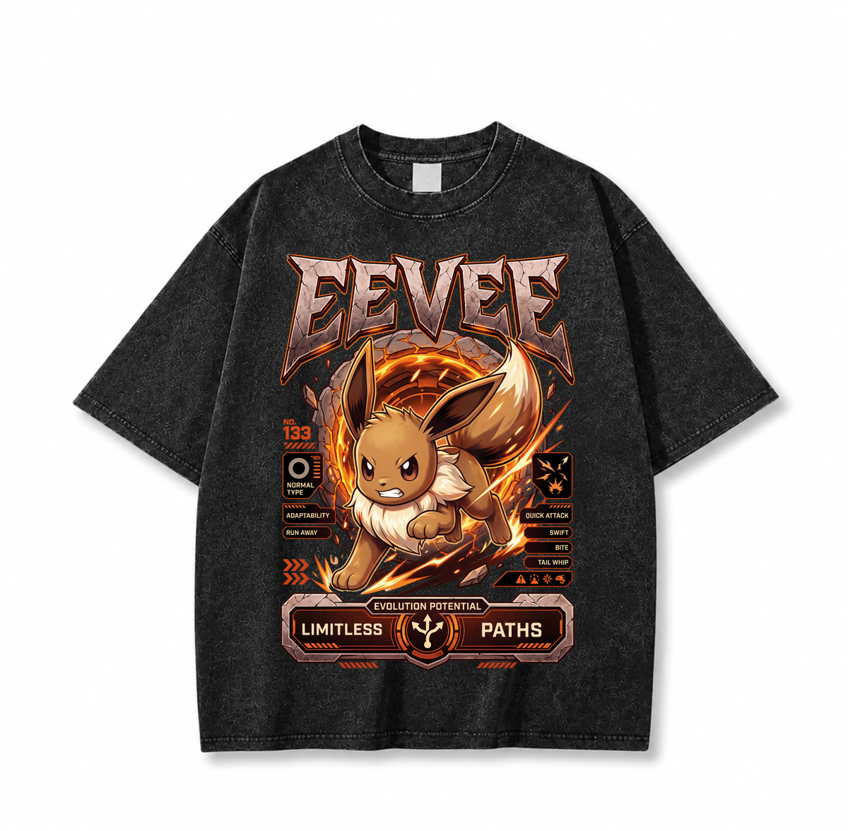 Koszulka T-shirt Anime 100% Bawełna Pokemon Eevee